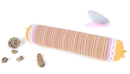 YURRO Runder Kissenbezug mit Buchweizenschale, bunt, süßer Kissenbezug, atmungsaktiv, Nackenrolle, Nackenrolle, Kissenschutz (Orange, L) von YURRO