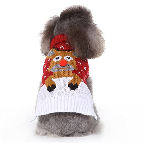 YURRO Weihnachtspullover für Haustiere, warmer Winterpullover für Teddyspitz, Weihnachtsfeiertag, Strickwaren, Kostüm für kleine, mittelgroße und große Hunde, Katzen von YURRO