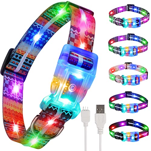 Leuchthalsband Hund,Wiederaufladbar Wasserdicht Hundehalsband Leuchtend LED,2-in-1 Schnalle Typ Hundehalsband Leuchtend (Bohemian Orange, M(10-17 * 0.98 Zoll Länge schneidbar)) Leuchthalsband Hund,Wiederaufladbar Wasserdicht Hundehalsband Leuchtend LED,2-in-1 Schnalle Typ Hundehalsband Leuchtend (Bohemian Orange, M(10-17 * 0.98 Zoll Länge schneidbar)) von YUSHANG