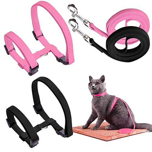 YUTOU 2 Stück Weiche Katzengeschirr mit Leine Ausbruchsicher, Verstellbare Nylon Geschirre Katzenleine, Katzenweste mit Sicherheitsschnalle, Welpengeschirr für Kätzchen Welpe Kaninchen Hase YUTOU 2 Stück Weiche Katzengeschirr mit Leine Ausbruchsicher, Verstellbare Nylon Geschirre Katzenleine, Katzenweste mit Sicherheitsschnalle, Welpengeschirr für Kätzchen Welpe Kaninchen Hase von YUTOU