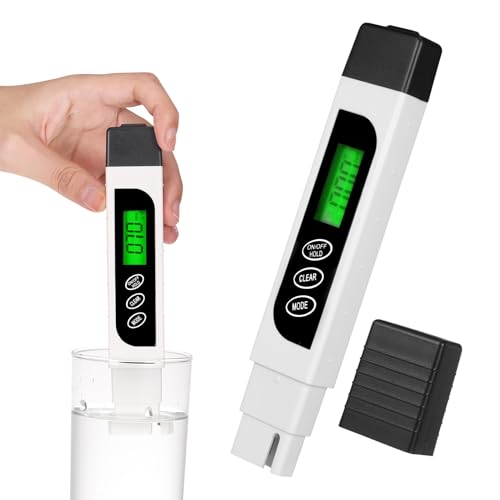 YUWJOOWEE 3 In1 Digitale Wasserqualitätstester, EC Meter und Temperatur PPM Meter, Handheld 0-9990 ppm TDS Measurement with LED Display für Wasser, Pflanzen, Trinkwasser, Aquarien von YUWJOOWEE