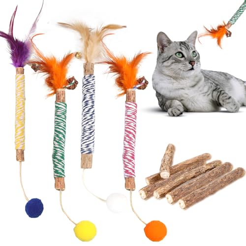 10 Stück Katzenminze Katzenspielzeug, Kitten Spielzeug Catnip Katzensticks, Katzen Zahnpflege Katzenbeschäftigung für Katzen Zahnpflege & Gegen Mundgeruch Natürlich, Cat Toys Kitten Zubehör for Cats von YUWJOOWEE