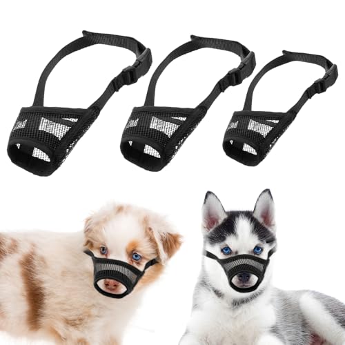 YUXIANLB 3 Stück Hund Maulkorb Anzüge Mesh Maulkorb Pack mit weichem Stoff und verstellbarem Gurt Anti Beißen Kauen Atmungsaktiv Hund für Beißen Kauen Grooming Training geeignet für kleine YUXIANLB 3 Stück Hund Maulkorb Anzüge Mesh Maulkorb Pack mit weichem Stoff und verstellbarem Gurt Anti Beißen Kauen Atmungsaktiv Hund für Beißen Kauen Grooming Training geeignet für kleine von YUXIANLB