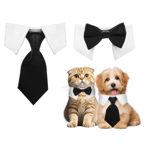 YUXIANLB Fliege für Haustiere, für Jungen, Hund, Katze, formelle Hochzeit, Fliege, Pflegezubehör, niedliches Smoking, verstellbare Krawatte, Halsband für Hund, Katze, Welpen, Halsband, 2 Stück YUXIANLB Fliege für Haustiere, für Jungen, Hund, Katze, formelle Hochzeit, Fliege, Pflegezubehör, niedliches Smoking, verstellbare Krawatte, Halsband für Hund, Katze, Welpen, Halsband, 2 Stück von YUXIANLB