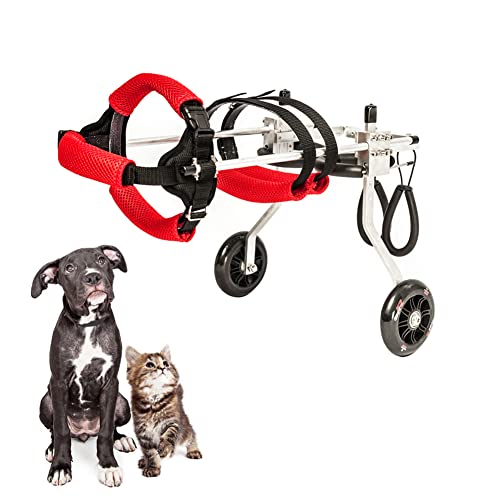 Hunde-Rollstuhl, verstellbare Tier-Übungsräder, Wagen, Haustier-Rollstuhl für behinderte Hinterbeine, kleine Haustiere/Katzen/Hunde (M) von YUXun YX
