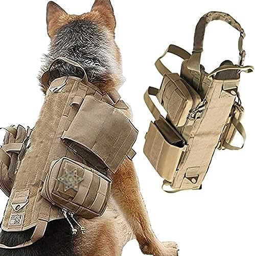 Taktisches Hundegeschirr Mit Beutelweste, K9-Militär-Hundegeschirrweste, Verstellbares Outdoor-Trainings-Molle-Hundegeschirr, Taktische Haustierausrüstung.,T,XL,YUYANAIAI von YUYANAIAO