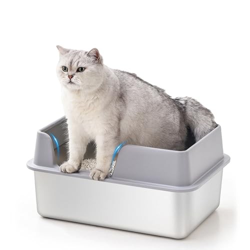 Edelstahl Katzentoilette, katzenklo Edelstahl, Spritzwassergeschützt Mit Großem Raum, Inklusive Schaufel, Bietet Erhöhte Privatsphäre Und Einfache Reinigung, Für Kleine Bis Mittelgroße Haustiere Edelstahl Katzentoilette, katzenklo Edelstahl, Spritzwassergeschützt Mit Großem Raum, Inklusive Schaufel, Bietet Erhöhte Privatsphäre Und Einfache Reinigung, Für Kleine Bis Mittelgroße Haustiere von YUYTE