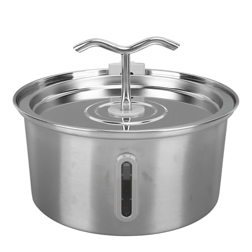 Edelstahl-Trinkbrunnen für Katzen, Wasserspender für Katzen, Hunde und Haushalte mit Mehreren Haustieren, Doppelauslauf-Design, 3,2 L Automatische Zirkulation und Filterung Edelstahl-Trinkbrunnen für Katzen, Wasserspender für Katzen, Hunde und Haushalte mit Mehreren Haustieren, Doppelauslauf-Design, 3,2 L Automatische Zirkulation und Filterung von YUYTE