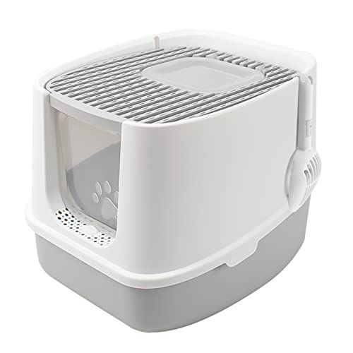 Große Katzentoilette, Vollständig Geschlossene Katzentoilette mit Kapuze, Katzenstreuschaufel, Fallendem Sandpedal, zu öffnender Oberer Abdeckung, für Kleine und Große Katzen Große Katzentoilette, Vollständig Geschlossene Katzentoilette mit Kapuze, Katzenstreuschaufel, Fallendem Sandpedal, zu öffnender Oberer Abdeckung, für Kleine und Große Katzen von YUYTE