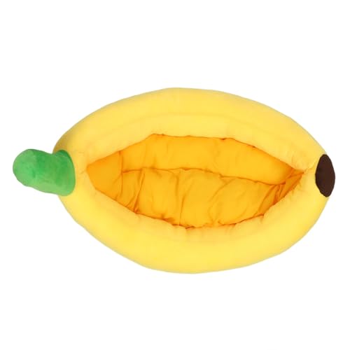 YUYTE Bananen -Katzenbett Bananengeformte Hundebett Banane Haustier Bett Warme Gemütliche Weiche Plüschhöhle Wie Haustierbett für Kleine Mittelgroße Hunde mit Ultra Weichem Langen (S) von YUYTE