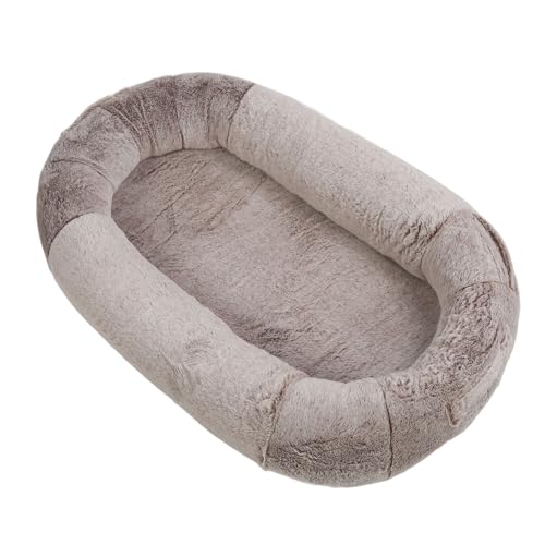 YUYTE Hundebett, Haustiersofa, Abnehmbares und Abnehmbares Bett für Hunde und Menschen, Bequem und Ergonomisch mit Waschbarem Bezug, Khaki-Farbverlauf, Perfekt für Schlaf und Freizeit von YUYTE