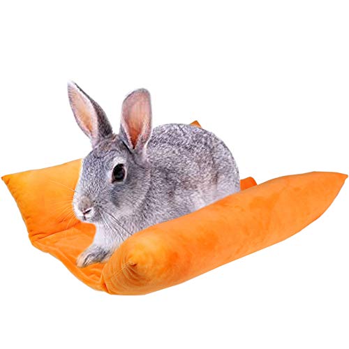 YUYUSO Bunny Bed Lounger Kissen Flop Mat Kuschelbett mit Zwei Baumwollkissen für Kaninchen von YUYUSO