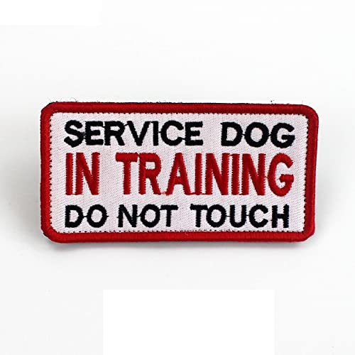 Hund Haustier Nicht berühren Training Sicherheitsweste Geschirr Logo Aufkleber Therapie Service Hundeabzeichen Haken und Schleife Patch,D von YVDY
