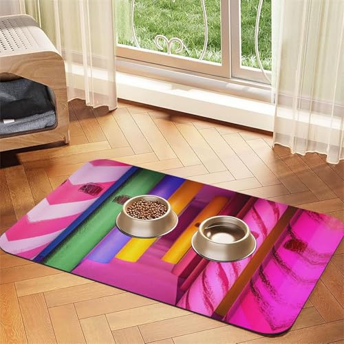 4D-Farbwiedergabe, Futtermatte für Hunde und Katzen, saugfähig, Leder, Tischdecke für Wassernapf, wasserdicht, keine Flecken, schnell trocknend, rutschfest, 45 x 30 cm 4D-Farbwiedergabe, Futtermatte für Hunde und Katzen, saugfähig, Leder, Tischdecke für Wassernapf, wasserdicht, keine Flecken, schnell trocknend, rutschfest, 45 x 30 cm von YVNKHKU