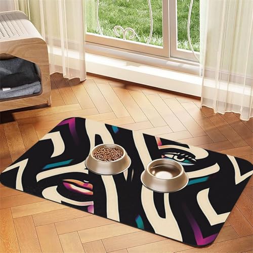 Abgeschrägte Futtermatte für Hunde und Katzen, saugfähig, Leder, Tischdecke für Wassernapf, wasserdicht, keine Flecken, schnell trocknend, rutschfest, 45 x 30 cm Abgeschrägte Futtermatte für Hunde und Katzen, saugfähig, Leder, Tischdecke für Wassernapf, wasserdicht, keine Flecken, schnell trocknend, rutschfest, 45 x 30 cm von YVNKHKU