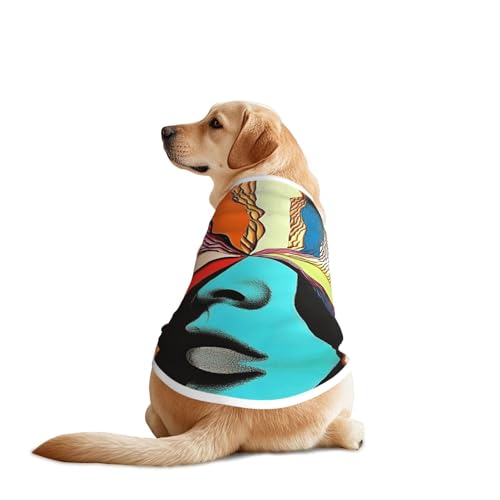 Abstrakte Kunst, Gesicht in einer Scheibe, Hundebekleidung, atmungsaktiv, kühlend für große Hunde, Sonnenschutz, Komfort, Tragekomfort für Golden Retriever, Husky, Alaska, Outdoor-Aktivitäten, Größe Abstrakte Kunst, Gesicht in einer Scheibe, Hundebekleidung, atmungsaktiv, kühlend für große Hunde, Sonnenschutz, Komfort, Tragekomfort für Golden Retriever, Husky, Alaska, Outdoor-Aktivitäten, Größe von YVNKHKU