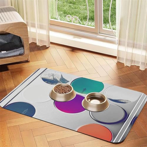 Atemberaubende digitale Kunst-Futtermatte für Hunde und Katzen, saugfähig, Leder, Tischdecke für Wassernapf, wasserdicht, keine Flecken, schnell trocknend, rutschfest, 45 x 30 cm Atemberaubende digitale Kunst-Futtermatte für Hunde und Katzen, saugfähig, Leder, Tischdecke für Wassernapf, wasserdicht, keine Flecken, schnell trocknend, rutschfest, 45 x 30 cm von YVNKHKU