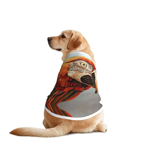 Buntes Vogel-Hunde-Shirt, atmungsaktiv, kühlend für große Hunde, Sonnenschutz, bequem, für Golden Retriever, Husky, Alaska, Outdoor-Aktivitäten, Größe XL von YVNKHKU