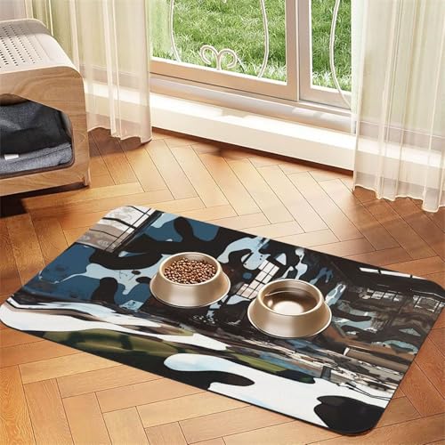 Camouflage Warehouse Futtermatte für Hunde und Katzen, saugfähig, Leder, Tischdecke für Wassernapf, wasserdicht, keine Flecken, schnell trocknend, rutschfest, 45 x 30 cm Camouflage Warehouse Futtermatte für Hunde und Katzen, saugfähig, Leder, Tischdecke für Wassernapf, wasserdicht, keine Flecken, schnell trocknend, rutschfest, 45 x 30 cm von YVNKHKU