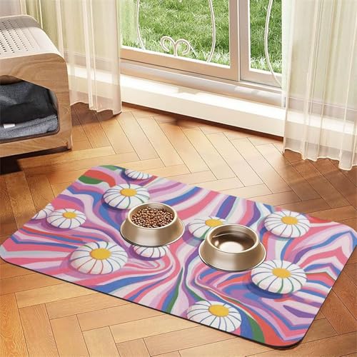 Candy Vortex Futtermatte für Hunde und Katzen, saugfähig, Leder, Tischdecke für Wassernapf, wasserdicht, keine Flecken, schnell trocknend, rutschfest, 45 x 30 cm Candy Vortex Futtermatte für Hunde und Katzen, saugfähig, Leder, Tischdecke für Wassernapf, wasserdicht, keine Flecken, schnell trocknend, rutschfest, 45 x 30 cm von YVNKHKU