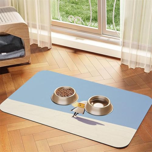 Candyman Futtermatte für Hunde und Katzen, saugfähig, Leder, Tischdecke für Wassernapf, wasserdicht, keine Flecken, schnell trocknend, rutschfest, 45 x 30 cm von YVNKHKU