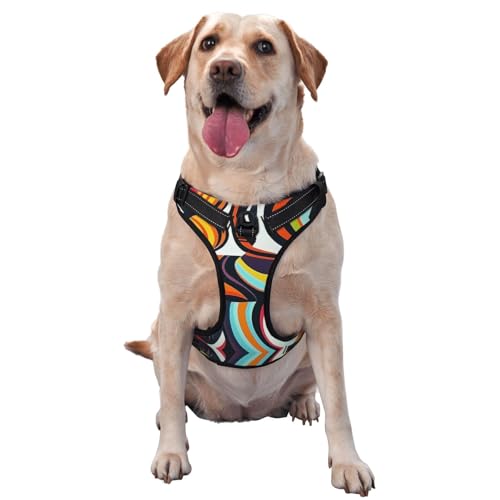 Complex Premium-Hundegeschirr mit psychedelischen Mustern für kleine, mittelgroße und große Hunde, langlebig, kein Ziehen, mit reflektierenden Riemen und Schnellverschluss-Schnallen, Größe M Complex Premium-Hundegeschirr mit psychedelischen Mustern für kleine, mittelgroße und große Hunde, langlebig, kein Ziehen, mit reflektierenden Riemen und Schnellverschluss-Schnallen, Größe M von YVNKHKU