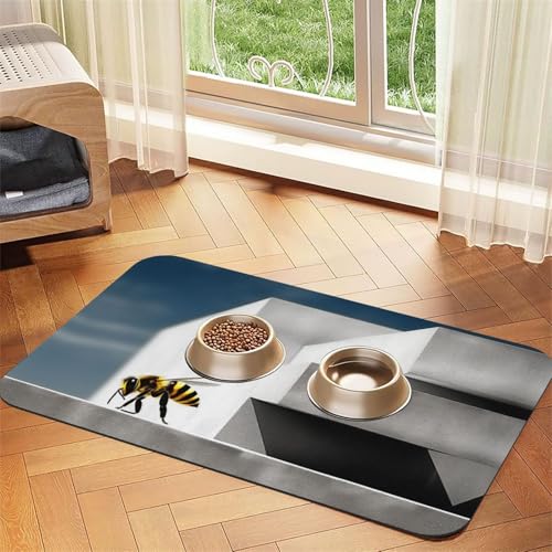 Complex Wespen-Futtermatte für Hunde und Katzen, saugfähig, Leder, Tischdecke für Wassernapf, wasserdicht, keine Flecken, schnell trocknend, rutschfest, 60 x 40 cm Complex Wespen-Futtermatte für Hunde und Katzen, saugfähig, Leder, Tischdecke für Wassernapf, wasserdicht, keine Flecken, schnell trocknend, rutschfest, 60 x 40 cm von YVNKHKU