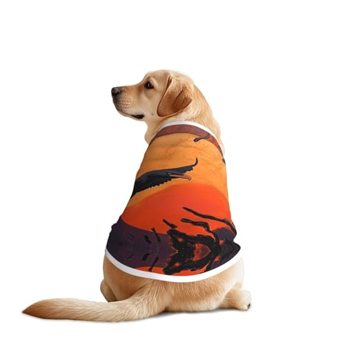 Crow Close-up, über den Sonnenuntergang fliegen, Hundebekleidung, atmungsaktiv, kühlend für große Hunde, Sonnenschutz, Komfort, für Golden Retriever, Husky, Alaska, Outdoor-Aktivitäten, Größe 4XL Crow Close-up, über den Sonnenuntergang fliegen, Hundebekleidung, atmungsaktiv, kühlend für große Hunde, Sonnenschutz, Komfort, für Golden Retriever, Husky, Alaska, Outdoor-Aktivitäten, Größe 4XL von YVNKHKU