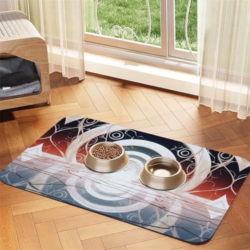 Curves and Eddies Futtermatte für Hunde und Katzen, saugfähig, Leder, Tischdecke für Wassernapf, wasserdicht, keine Flecken, schnell trocknend, rutschfest, 60 x 40 cm Curves and Eddies Futtermatte für Hunde und Katzen, saugfähig, Leder, Tischdecke für Wassernapf, wasserdicht, keine Flecken, schnell trocknend, rutschfest, 60 x 40 cm von YVNKHKU