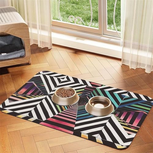 Dangerous Stripes Futtermatte für Hunde und Katzen, saugfähig, Leder, Tischdecke für Wassernapf, wasserdicht, keine Flecken, schnell trocknend, rutschfest, 60 x 40 cm Dangerous Stripes Futtermatte für Hunde und Katzen, saugfähig, Leder, Tischdecke für Wassernapf, wasserdicht, keine Flecken, schnell trocknend, rutschfest, 60 x 40 cm von YVNKHKU