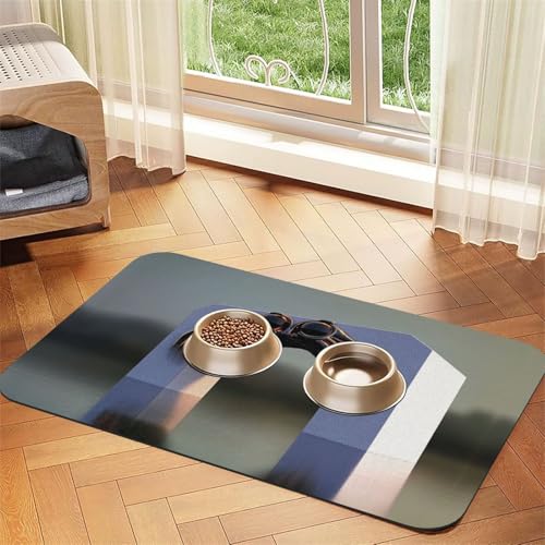 Dockyard, Magic Water Gate Haustier-Futtermatte, für Hunde und Katzen, saugfähig, Leder, Tischdecke für Wassernapf, wasserdicht, keine Flecken, schnell trocknend, rutschfest, 60 x 40 cm Dockyard, Magic Water Gate Haustier-Futtermatte, für Hunde und Katzen, saugfähig, Leder, Tischdecke für Wassernapf, wasserdicht, keine Flecken, schnell trocknend, rutschfest, 60 x 40 cm von YVNKHKU