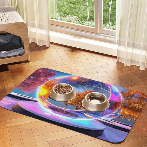 Dream Ball Futtermatte für Hunde und Katzen, saugfähig, Leder, Tischdecke für Wassernapf, wasserdicht, keine Flecken, schnell trocknend, rutschfest, 60 x 40 cm Dream Ball Futtermatte für Hunde und Katzen, saugfähig, Leder, Tischdecke für Wassernapf, wasserdicht, keine Flecken, schnell trocknend, rutschfest, 60 x 40 cm von YVNKHKU