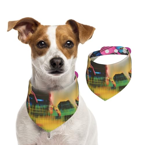 Dreamy Lamb Haustier-Schal, Hundehalstuch, für Frühling und Sommer, weiche Baumwolle, für Welpen, verstellbar, Zubehör für kleine, mittelgroße und große Mädchen, Jungen, Welpen, Größe L von YVNKHKU