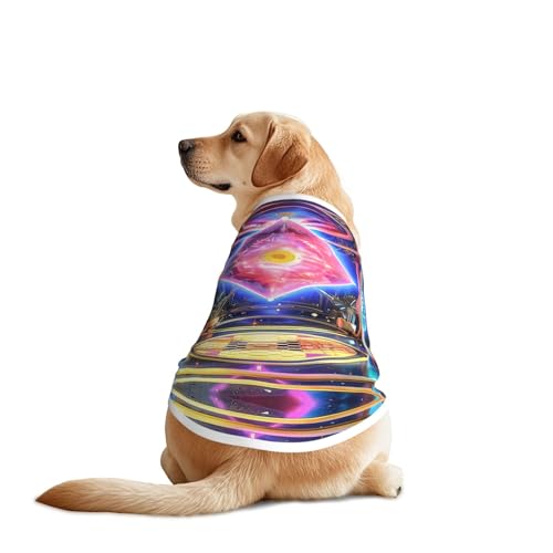 Dreamy and Psychedelic Anime-Hunde-Shirt, Hundekleidung, atmungsaktiv, kühlend für große Hunde, Sonnenschutz, Komfort, für Golden Retriever, Husky, Alaska, Outdoor-Aktivitäten, Größe 4XL von YVNKHKU