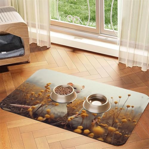 Elegante Futtermatte für Hunde und Katzen, saugfähig, Leder, Tischdecke für Wassernapf, wasserdicht, keine Flecken, schnell trocknend, rutschfest, 60 x 40 cm Elegante Futtermatte für Hunde und Katzen, saugfähig, Leder, Tischdecke für Wassernapf, wasserdicht, keine Flecken, schnell trocknend, rutschfest, 60 x 40 cm von YVNKHKU