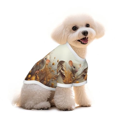 Elegantes Hunde-T-Shirt mit Maus-Paaren, Kleidung, Welpenweste, Haustier und elastisches Tank-Top, Kleidung, Hunde und Katzen, niedlich, atmungsaktiv, weich, Größe L von YVNKHKU
