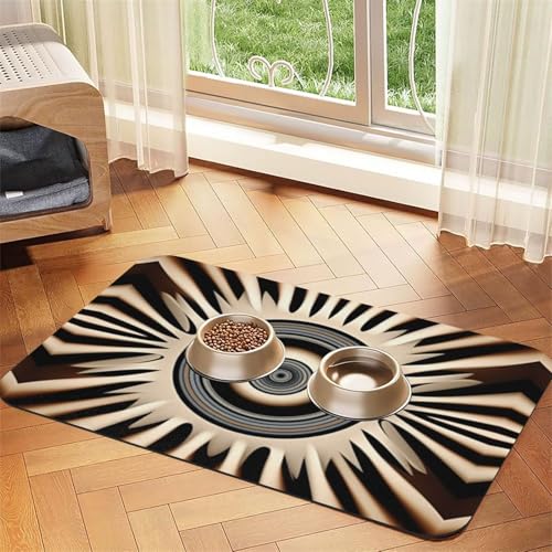 Energy Vortexes Futtermatte für Hunde und Katzen, saugfähig, Leder, Tischdecke für Wassernapf, wasserdicht, keine Flecken, schnell trocknend, rutschfest, 45 x 30 cm von YVNKHKU