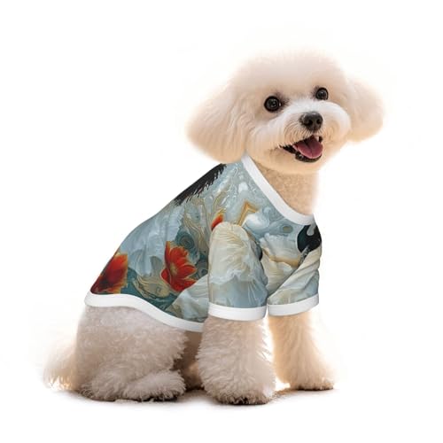Exquisites digitales Kunst-Hunde-T-Shirt, Kleidung, Welpenweste, Haustier und elastisches Tank-Top, Kleidung, Hunde und Katzen, niedlich, atmungsaktiv, weich, Größe S von YVNKHKU