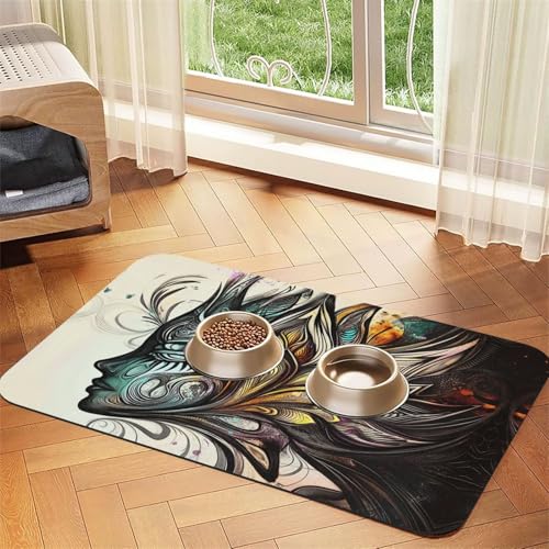 Extrem schönes Bild einer Frau, Haustier-Futtermatte, für Hunde und Katzen, saugfähig, Leder, Tischdecke für Wassernapf, wasserdicht, keine Flecken, schnell trocknend, rutschfest, 60 x 40 cm Extrem schönes Bild einer Frau, Haustier-Futtermatte, für Hunde und Katzen, saugfähig, Leder, Tischdecke für Wassernapf, wasserdicht, keine Flecken, schnell trocknend, rutschfest, 60 x 40 cm von YVNKHKU