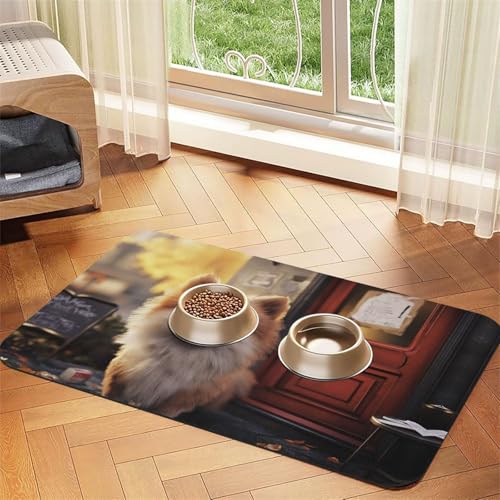 Fantastische und entzückende Futtermatte für Hunde und Katzen, saugfähig, Leder, Tischdecke für Wassernapf, wasserdicht, keine Flecken, schnell trocknend, rutschfest, 45 x 30 cm Fantastische und entzückende Futtermatte für Hunde und Katzen, saugfähig, Leder, Tischdecke für Wassernapf, wasserdicht, keine Flecken, schnell trocknend, rutschfest, 45 x 30 cm von YVNKHKU