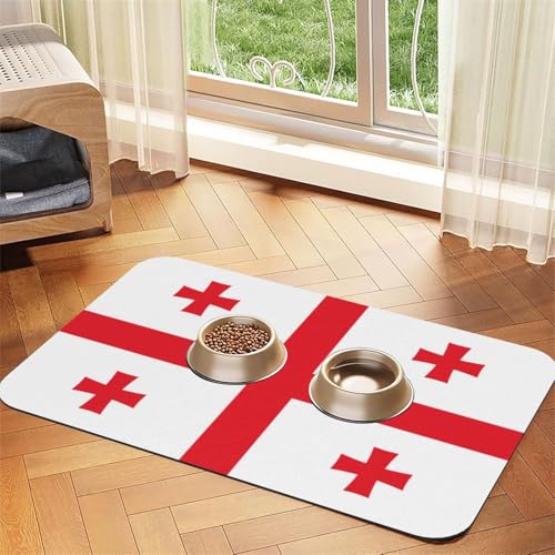 Flag of Georgia Haustier-Futtermatte für Hunde und Katzen, saugfähig, Leder, Tischdecke für Wassernapf, wasserdicht, keine Flecken, schnell trocknend, rutschfest, 45 x 30 cm Flag of Georgia Haustier-Futtermatte für Hunde und Katzen, saugfähig, Leder, Tischdecke für Wassernapf, wasserdicht, keine Flecken, schnell trocknend, rutschfest, 45 x 30 cm von YVNKHKU