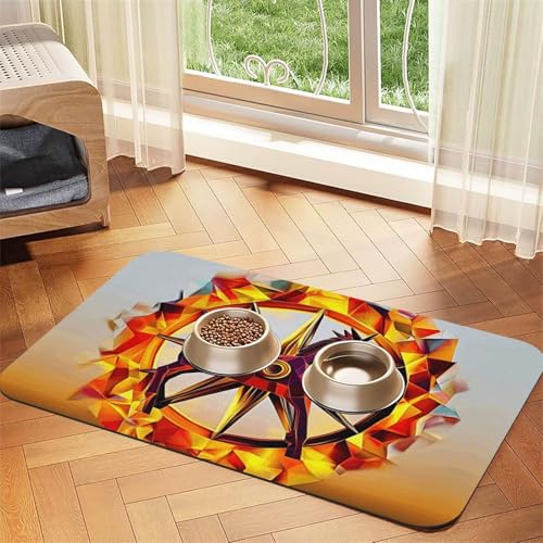 Flame War Futtermatte für Hunde und Katzen, saugfähig, Leder, Tischdecke für Wassernapf, wasserdicht, keine Flecken, schnell trocknend, rutschfest, 45 x 30 cm Flame War Futtermatte für Hunde und Katzen, saugfähig, Leder, Tischdecke für Wassernapf, wasserdicht, keine Flecken, schnell trocknend, rutschfest, 45 x 30 cm von YVNKHKU