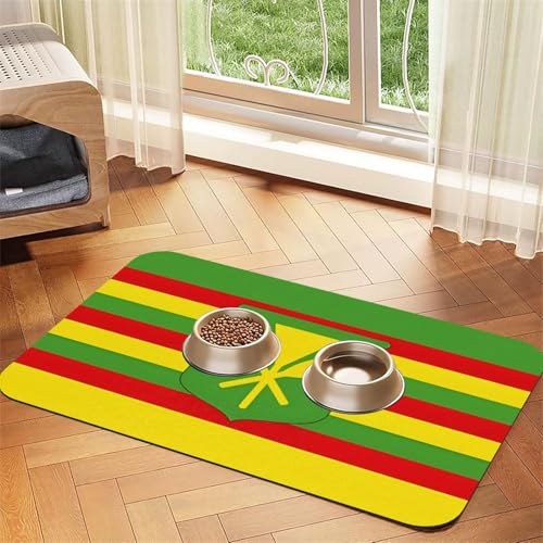 Futtermatte für Hunde und Katzen, Motiv: Hawaii-Flagge, saugfähig, Leder, Tischdecke für Wassernapf, wasserdicht, keine Flecken, schnell trocknend, rutschfest, 45 x 30 cm Futtermatte für Hunde und Katzen, Motiv: Hawaii-Flagge, saugfähig, Leder, Tischdecke für Wassernapf, wasserdicht, keine Flecken, schnell trocknend, rutschfest, 45 x 30 cm von YVNKHKU