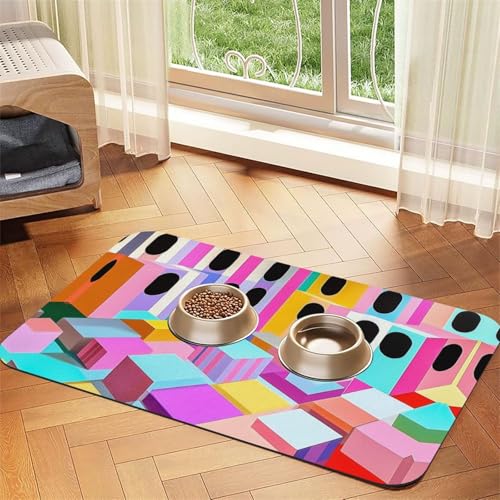 Futtermatte für Hunde und Katzen, gesättigte weiche Farben, Wabenmuster, saugfähig, Leder, Tischdecke für Wassernapf, wasserdicht, keine Flecken, schnell trocknend, rutschfest, 60 x 40 cm Futtermatte für Hunde und Katzen, gesättigte weiche Farben, Wabenmuster, saugfähig, Leder, Tischdecke für Wassernapf, wasserdicht, keine Flecken, schnell trocknend, rutschfest, 60 x 40 cm von YVNKHKU
