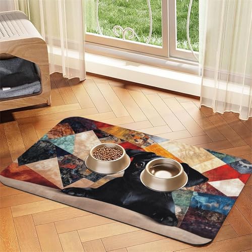 Futtermatte für Hunde und Katzen, saugfähig, Leder, wasserdicht, keine Flecken, schnell trocknend, rutschfest, 45 x 30 cm Futtermatte für Hunde und Katzen, saugfähig, Leder, wasserdicht, keine Flecken, schnell trocknend, rutschfest, 45 x 30 cm von YVNKHKU