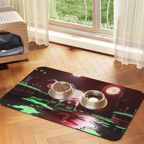 Futtermatte für Hunde und Katzen, saugfähige Leder-Tischdecke für Wassernapf, wasserdicht, keine Flecken, schnell trocknend, rutschfest, 45 x 30 cm Futtermatte für Hunde und Katzen, saugfähige Leder-Tischdecke für Wassernapf, wasserdicht, keine Flecken, schnell trocknend, rutschfest, 45 x 30 cm von YVNKHKU