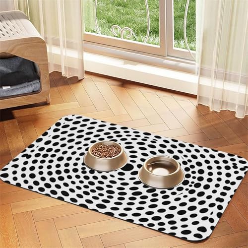 Futtermatte für Hunde und Katzen, saugfähige Leder-Tischdecke für Wassernapf, wasserdicht, keine Flecken, schnell trocknend, rutschfest, 60 x 40 cm Futtermatte für Hunde und Katzen, saugfähige Leder-Tischdecke für Wassernapf, wasserdicht, keine Flecken, schnell trocknend, rutschfest, 60 x 40 cm von YVNKHKU