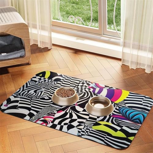 Futtermatte für Hunde und Katzen, saugfähige Leder-Tischdecke für Wassernapf, wasserdicht, keine Flecken, schnell trocknend, rutschfest, 60 x 40 cm von YVNKHKU