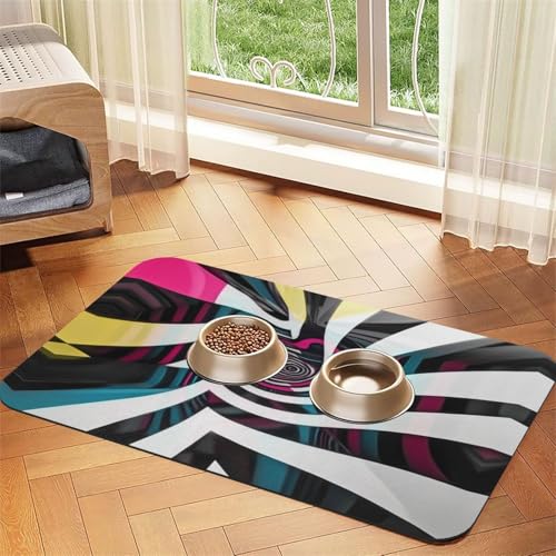 Gebogene Futtermatte für Hunde und Katzen, saugfähig, Leder, Tischdecke für Wassernapf, wasserdicht, keine Flecken, schnell trocknend, rutschfest, 60 x 40 cm Gebogene Futtermatte für Hunde und Katzen, saugfähig, Leder, Tischdecke für Wassernapf, wasserdicht, keine Flecken, schnell trocknend, rutschfest, 60 x 40 cm von YVNKHKU
