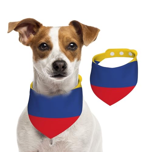 Halstuch für Hunde, Motiv: Flagge von Kolumbien, für Frühling und Sommer, weiche Baumwolle, verstellbares Zubehör für kleine, mittelgroße und große Mädchen, Jungen, Welpen von YVNKHKU